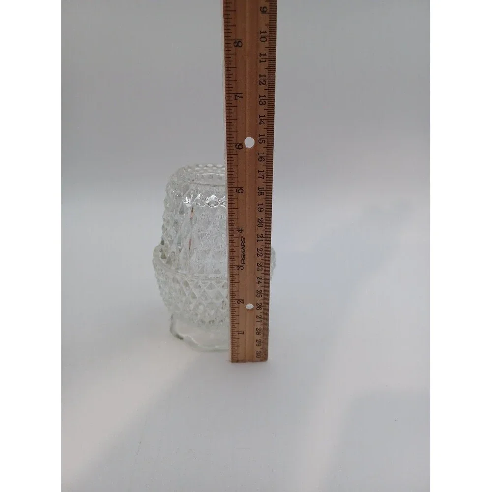 Indiana Glass Fairy Lamp Candle Holder Clear Diamond Point
